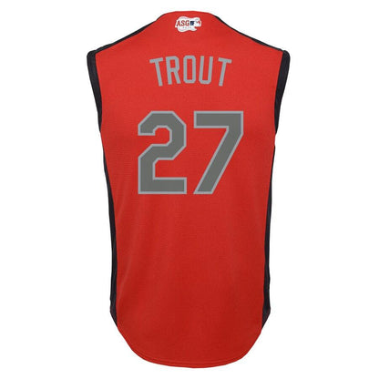Mike Trout 27 American League Youth Red 2019 MLB All-Star Game Player Jersey