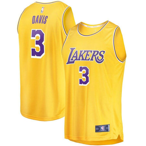 Anthony Davis Los Angeles Lakers Gold 2019/20 Fast Break Replica Jersey – Icon Edition