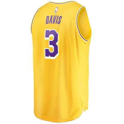 Anthony Davis Los Angeles Lakers Gold 2019/20 Fast Break Replica Jersey – Icon Edition
