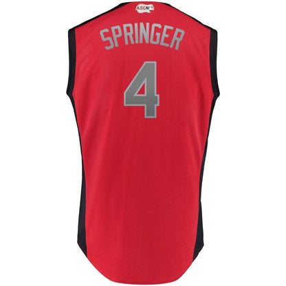 George Springer 4 American League Red 2019 MLB All-Star Game Workout Player Jersey