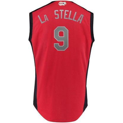 Tommy La Stella 9 American League Red 2019 MLB All-Star Game Workout Player Jersey