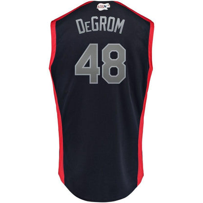 Jacob deGrom 48 National League Navy/Red 2019 MLB All-Star Game Workout Player Jersey