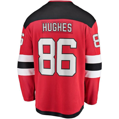 Jack Hughes New Jersey Devils  Branded Breakaway Player Jersey – Red