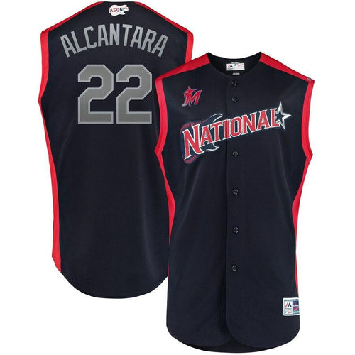 Sandy Alcantara 22 National League Navy/Red 2019 MLB All-Star Game Workout Player Jersey
