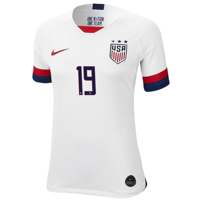 USWNT Women's White 2019 FIFA Women's World Cup Champions 19 Nameplate Authentic Jersey