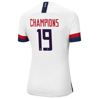 USWNT Women's White 2019 FIFA Women's World Cup Champions 19 Nameplate Authentic Jersey