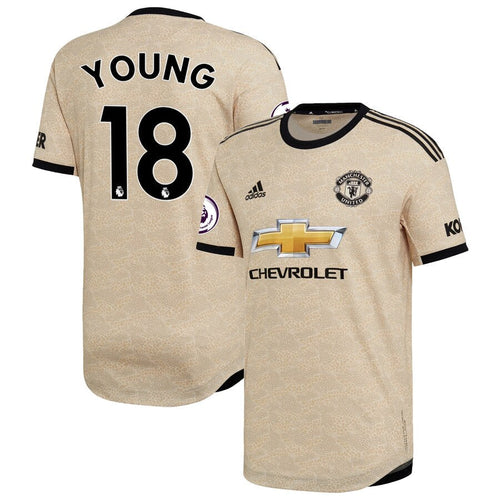 Ashley Young Manchester United adidas 2019/20 Away Authentic Player Jersey - Tan