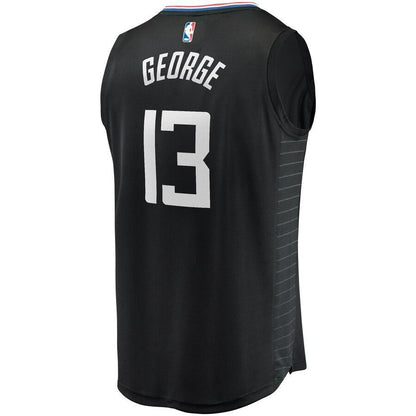 Paul George LA Clippers Fast Break Replica Jersey Black – Statement Edition