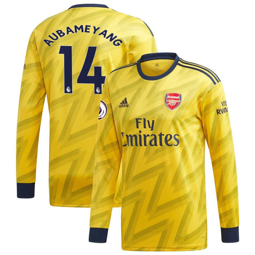 Pierre-Emerick Aubameyang Arsenal adidas 2019/20 Away Replica Player Long Sleeve Jersey – Yellow