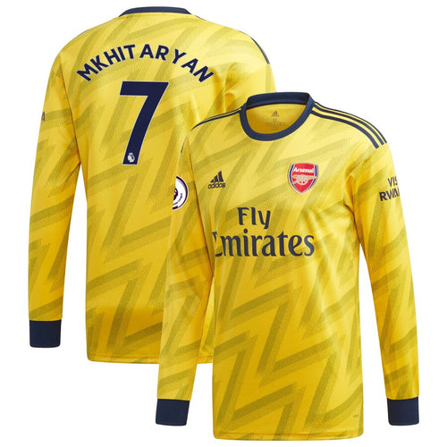Henrikh Mkhitaryan Arsenal adidas 2019/20 Away Replica Player Long Sleeve Jersey – Yellow