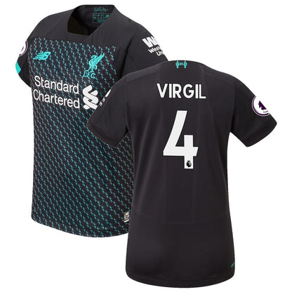Virgil Van Dijk Liverpool New Balance Women's 2019/20 Third Replica Player Jersey - Black