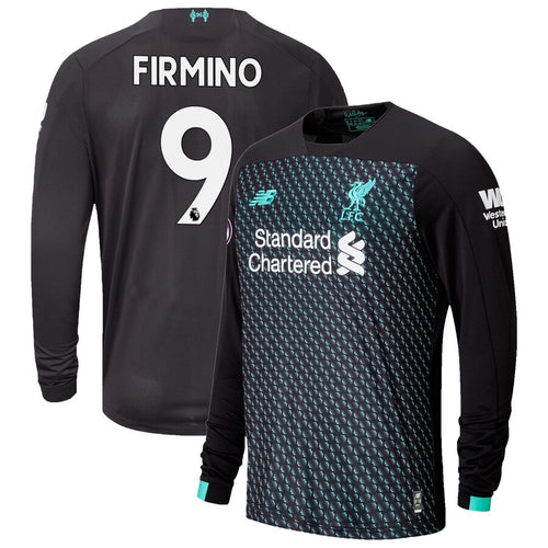 Roberto Firmino Liverpool New Balance 2019/20 Third Replica Long Sleeve Player Jersey - Black