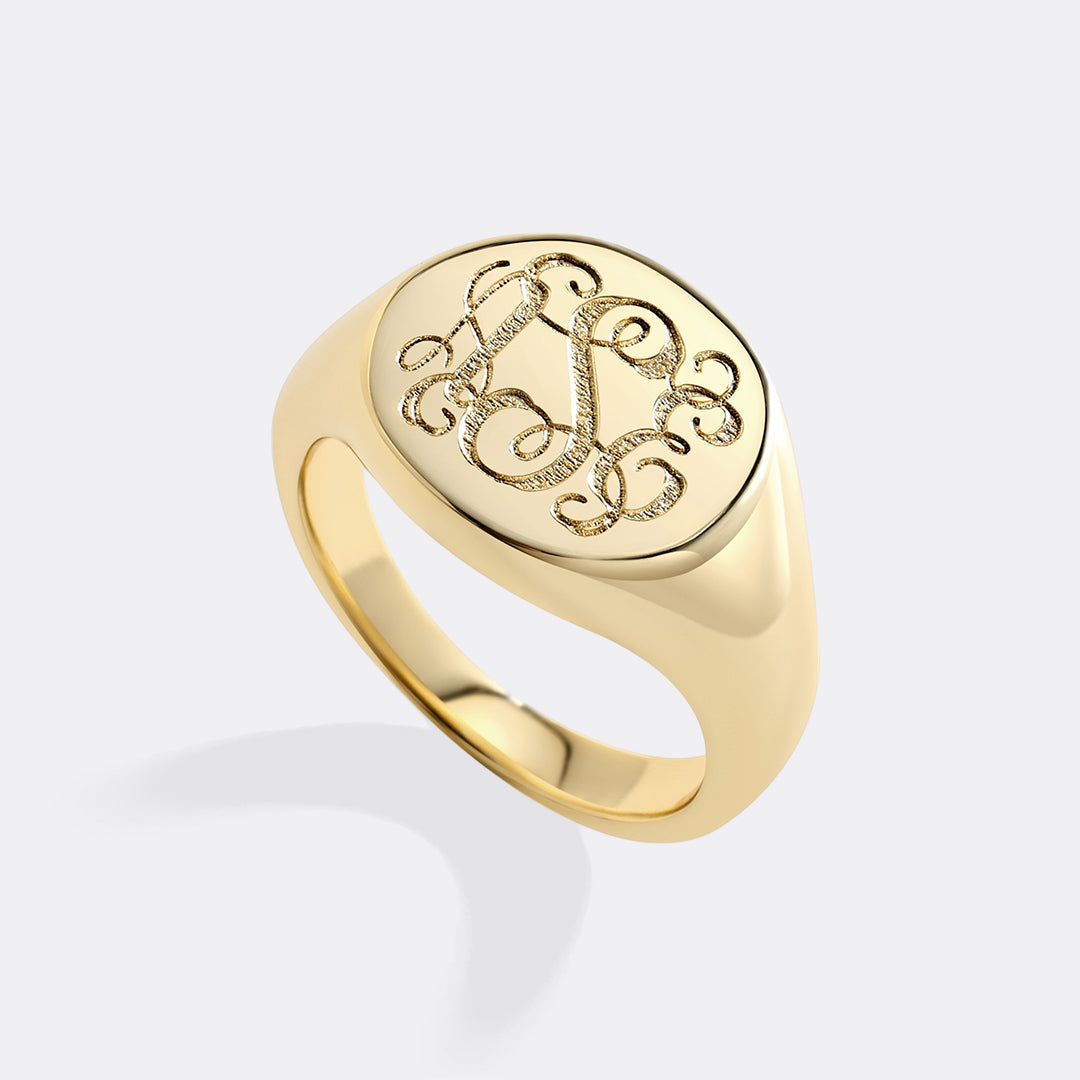 Personalized Monogram Signet Ring