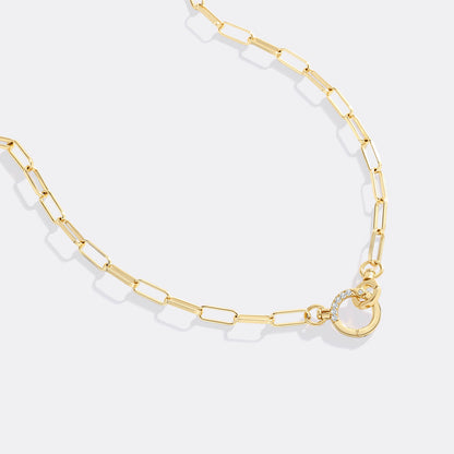 Pave Paperclip Chain Necklace