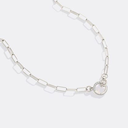 Pave Paperclip Chain Necklace