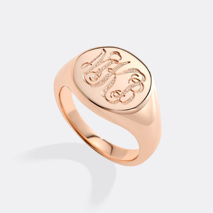 Personalized Monogram Signet Ring