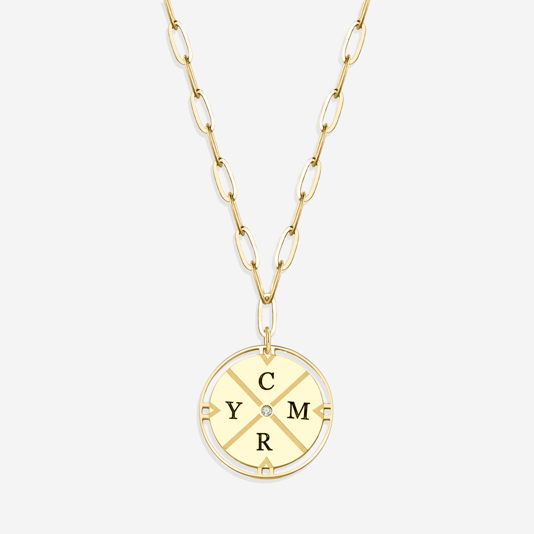 Personalized Compass Pendant Necklace