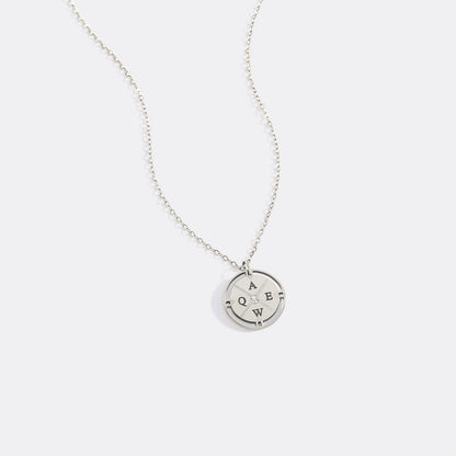 Personalized Mini Compass Pendant Necklace