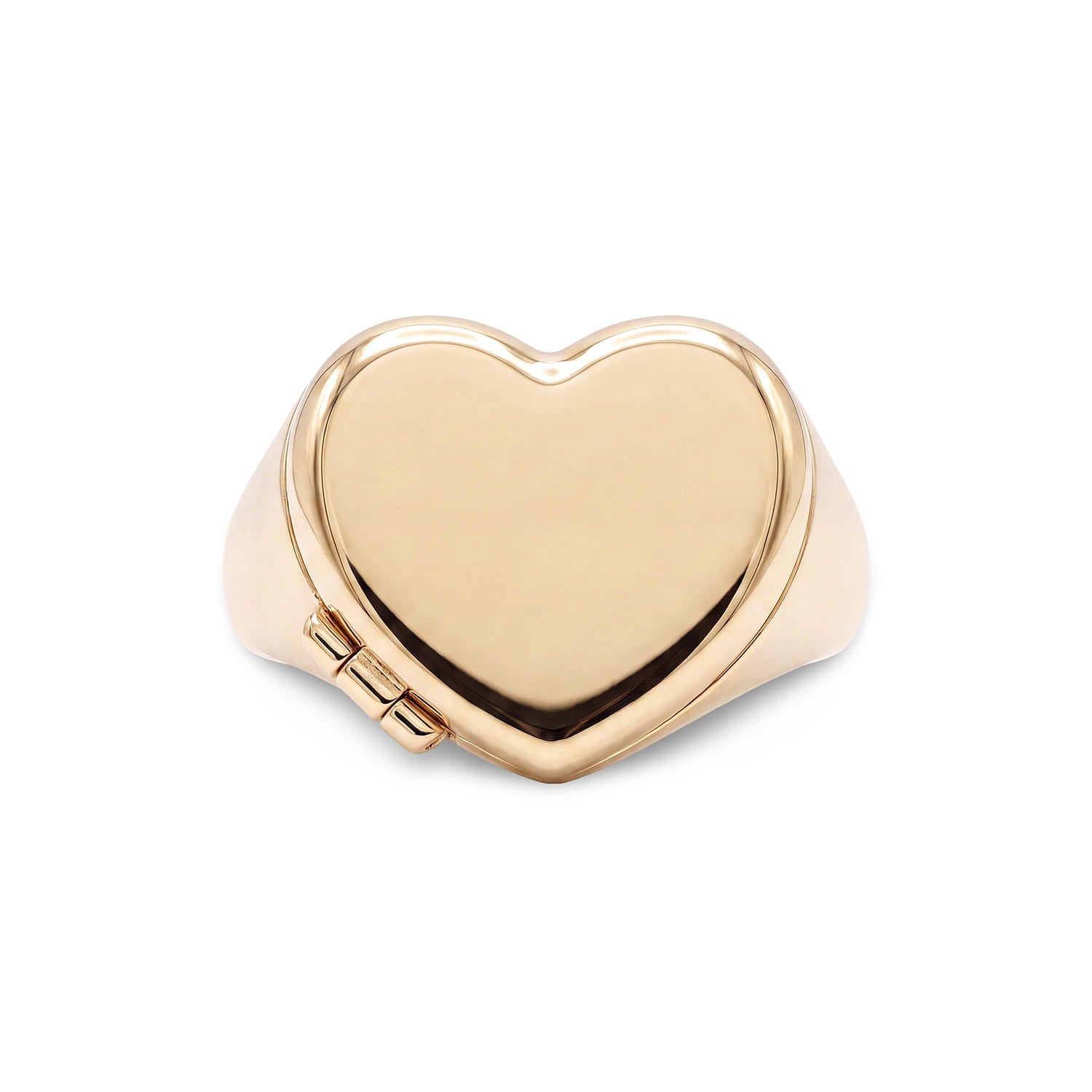 Personalized Heart Signet Locket Ring
