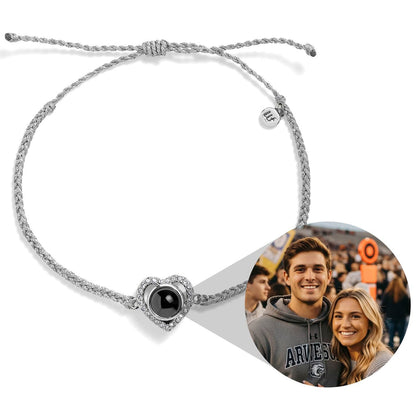 Personalized PavĂ© Heart Photo Bracelet