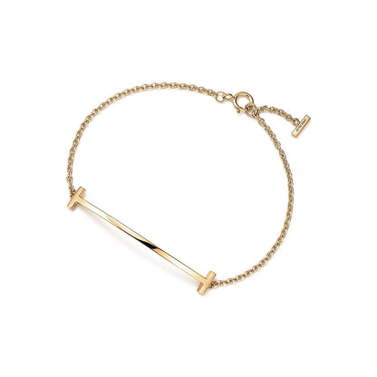 T Smile Curved Cubic Zirconia Bracelet