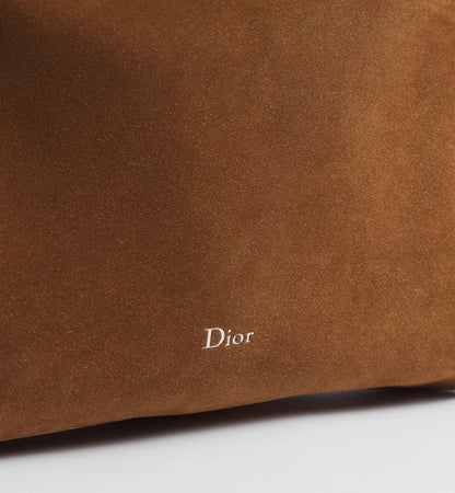 Women's Medium Shoulder Bag With Golden Saddle Suede Calfskin And Strap