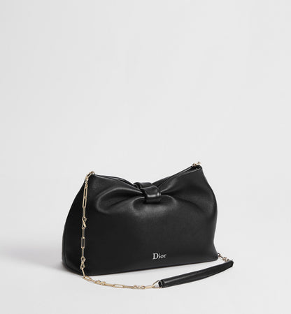 Women's Small Bow Bag With Black Lambskin And Chain Strap