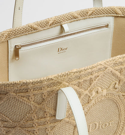Women's Small Blooming Bag With Raffia-Effect Cannage And Strap