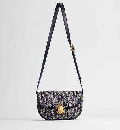 Women's Medium Médaillon Flap Bag With Blue Jacquard And Signature Clasp