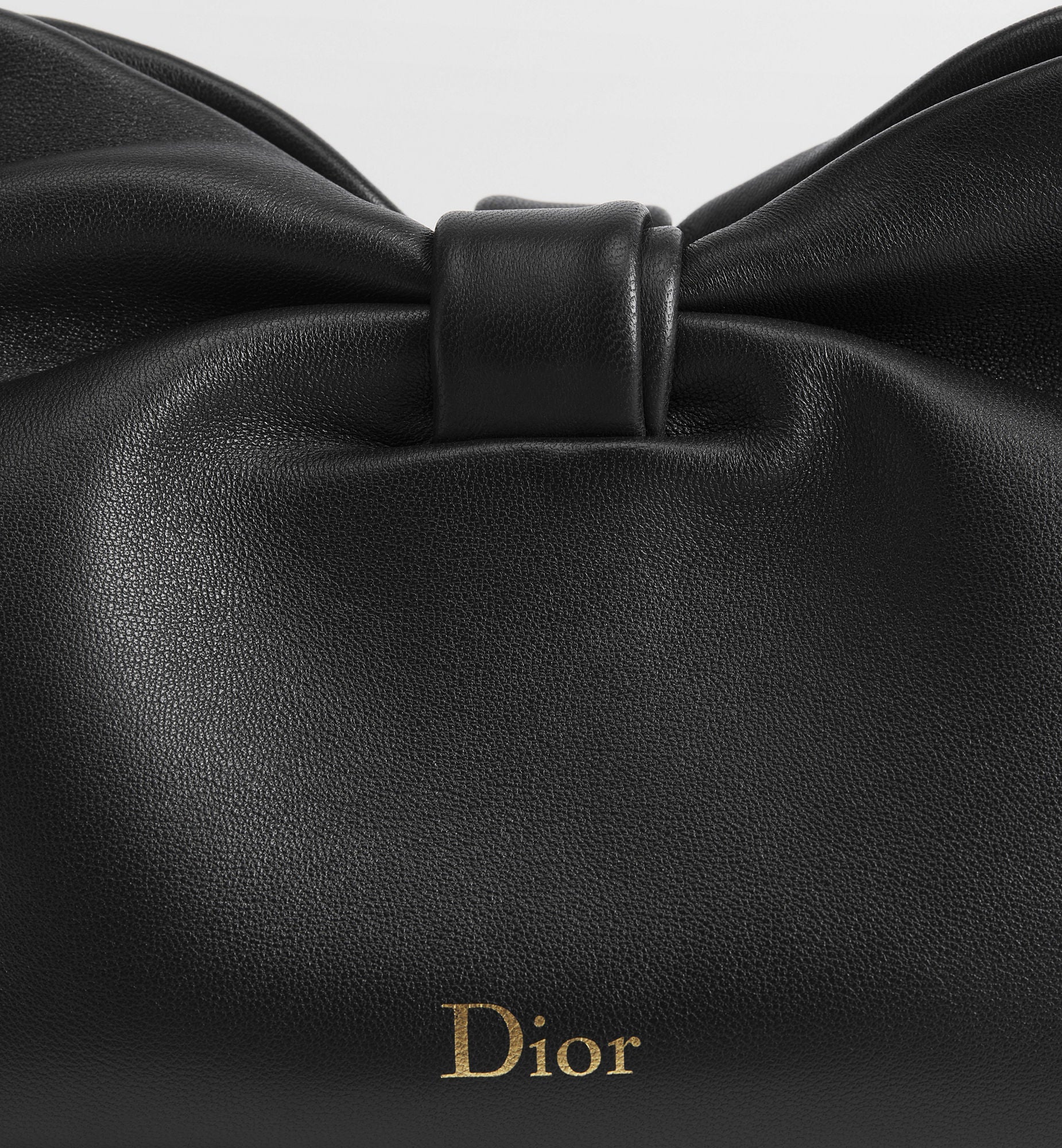Women's Medium Dior Bow Bag With Black Lambskin And Chain Strap