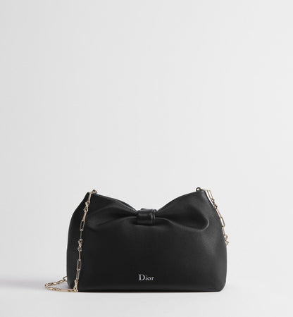 Women's Small Bow Bag With Black Lambskin And Chain Strap