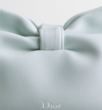 Women's Small Bow Bag With Ice Blue Lambskin And Chain Strap