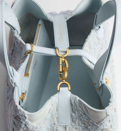 Women's Medium Toujours Bag With Blue Cannage Denim And Strap