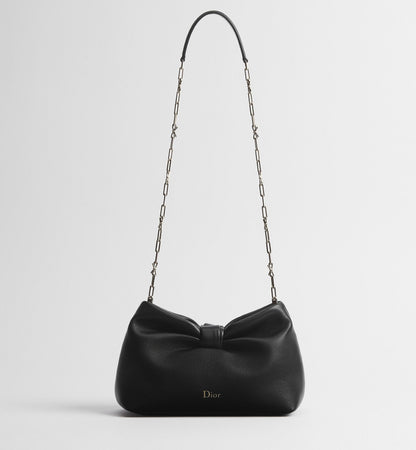 Women's Small Bow Bag With Black Lambskin And Chain Strap