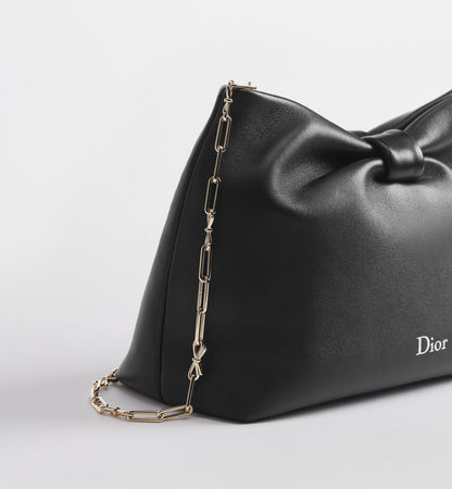 Women's Small Bow Bag With Black Lambskin And Chain Strap