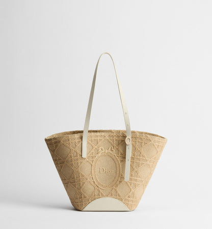 Women's Small Blooming Bag With Raffia-Effect Cannage And Strap