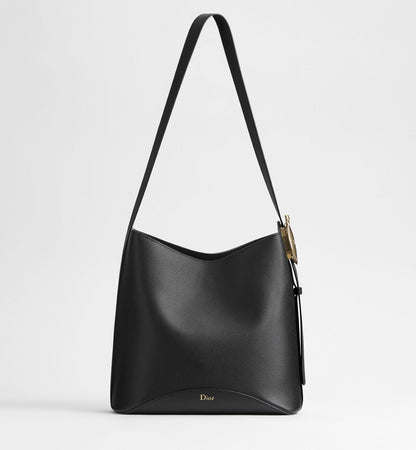Women's Medium Médaillon Bucket Bag With Black Grained Calfskin And Signature Clasp