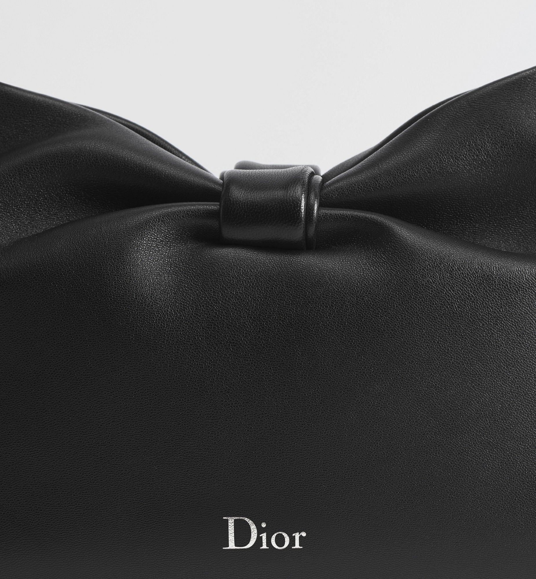 Women's Small Bow Bag With Black Lambskin And Chain Strap