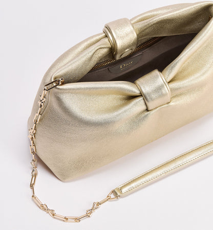 Women's Small Bow Bag With Mekong Laminated Lambskin And Chain Strap