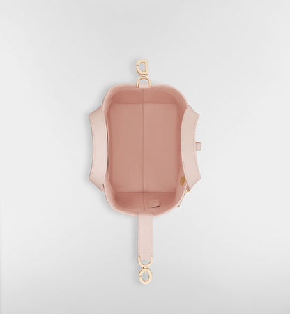 Women's Small Toujours Vertical Tote Bag With Powder Pink Macrocannage Calfskin And Strap