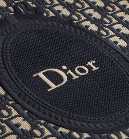 Medium Dior Book Tote With Blue Oblique Jacquard And Embroidered Médaillon