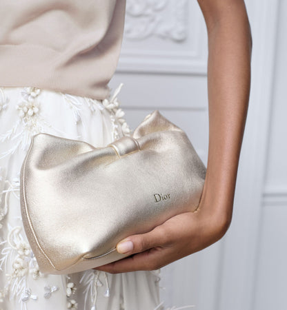 Women's Small Bow Bag With Mekong Laminated Lambskin And Chain Strap