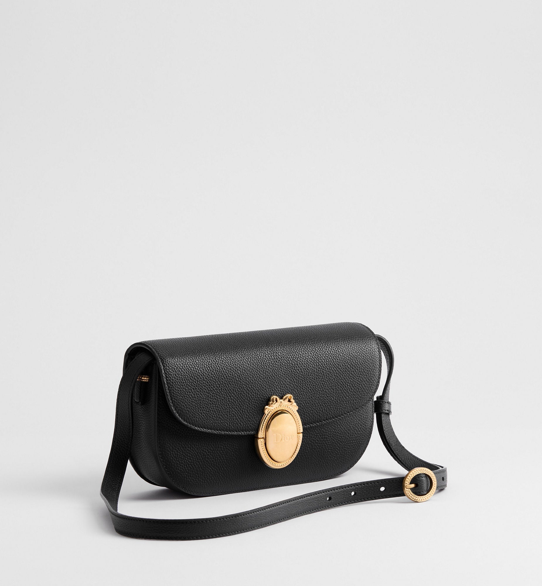 Women's Small Médaillon Flap Bag With Grained Calfskin And Dior Clasp