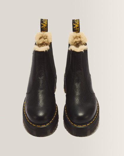 2976 Faux Fur Lined Platform Chelsea Boots