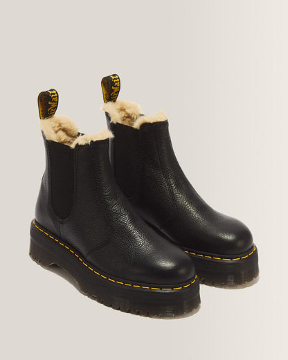 2976 Faux Fur Lined Platform Chelsea Boots