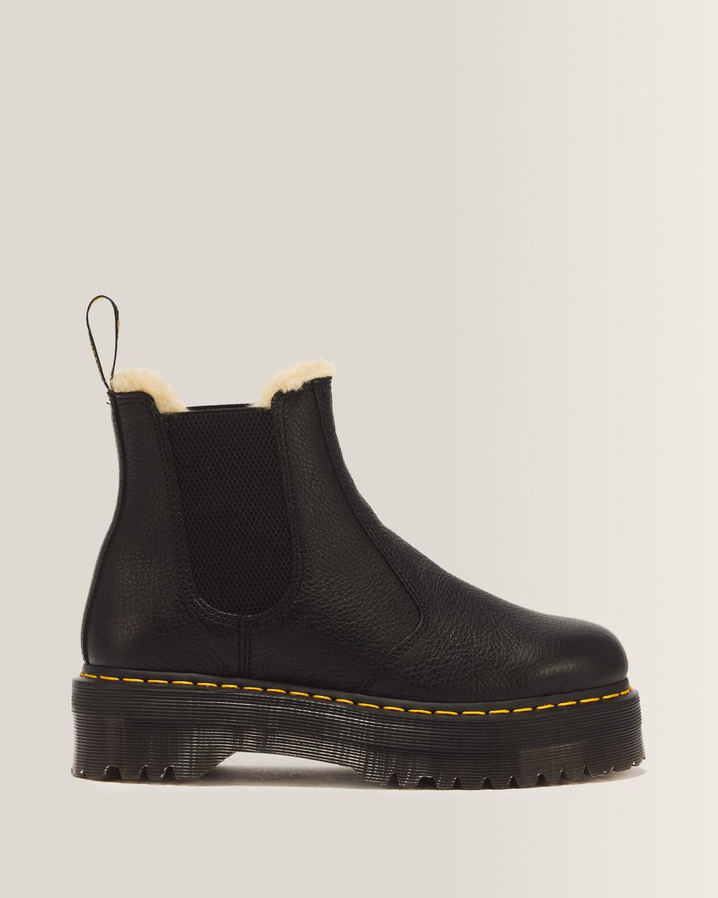 2976 Faux Fur Lined Platform Chelsea Boots