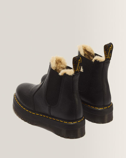 2976 Faux Fur Lined Platform Chelsea Boots