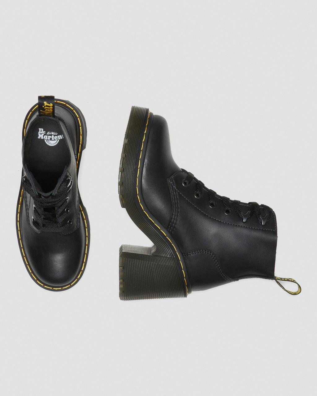 Jesy Sendal Leather Lace Up Flared Heel Boots