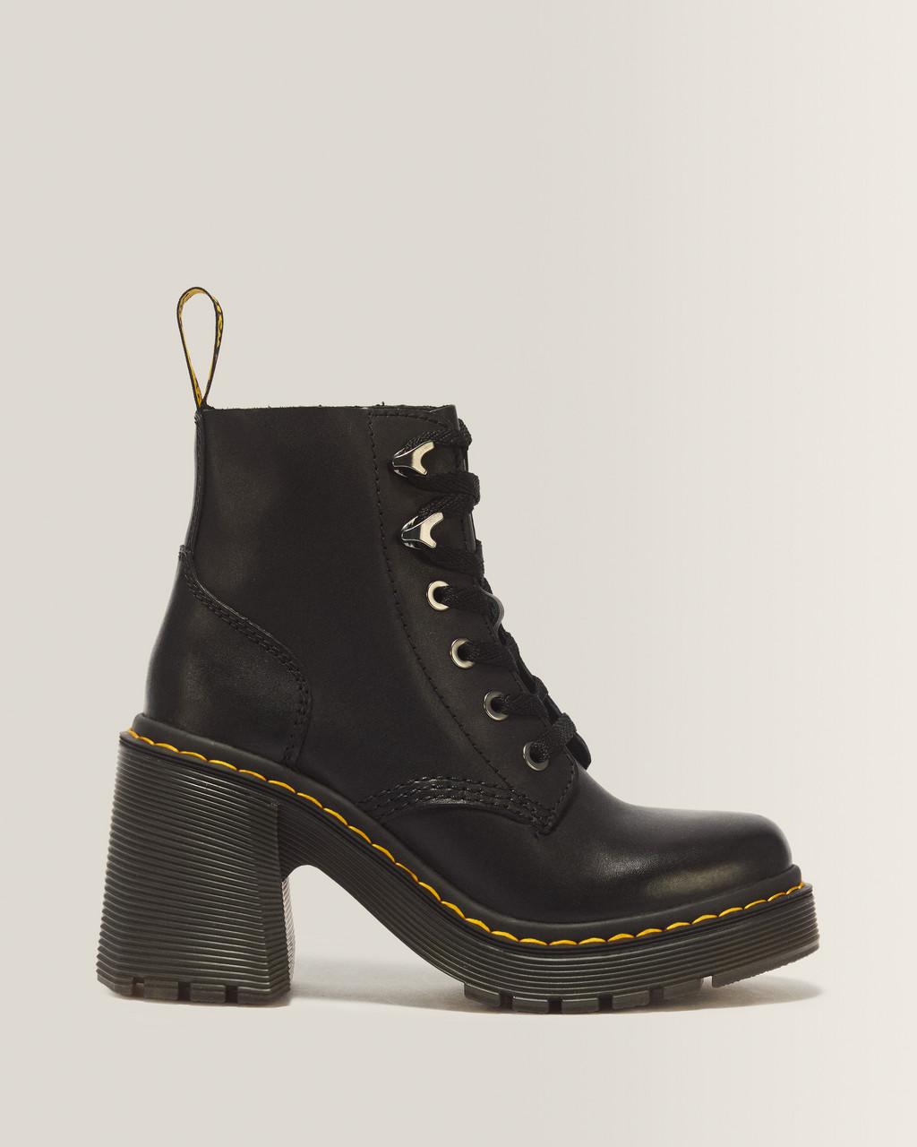Jesy Sendal Leather Lace Up Flared Heel Boots