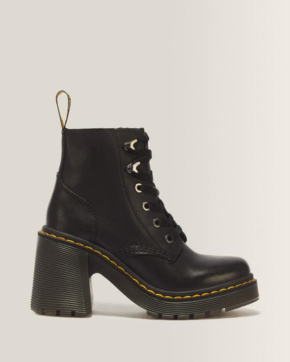 Jesy Sendal Leather Lace Up Flared Heel Boots